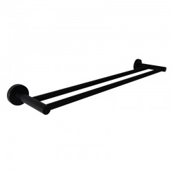 IS1112B BLACK DOUBLE TOWEL RAIL 643mm/793mm