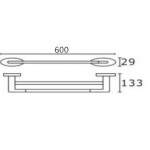 DOUBLE TOWEL RAIL 600