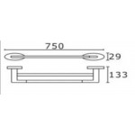DOUBLE TOWEL RAIL 750