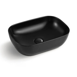 IS4096MB Matte black above counter ultra slim oval basin 