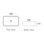 IS5094 Gloss White Square Basin 500*395*140