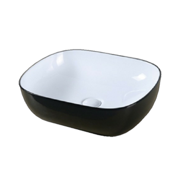 BASIN WHITE AND BLACK 480X390 WH&BLK  IS5094WB