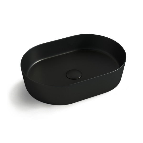 OVAL BASIN MATT BLACK 500X340 OT5035MB