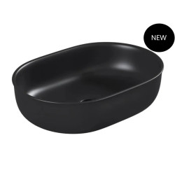 BRONTE OVAL 500X350X130 MATTE BLACK BASIN IS5036MB