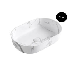 BRONTE OVAL 500X350X130 CARRARA BASIN IS5036MCAR