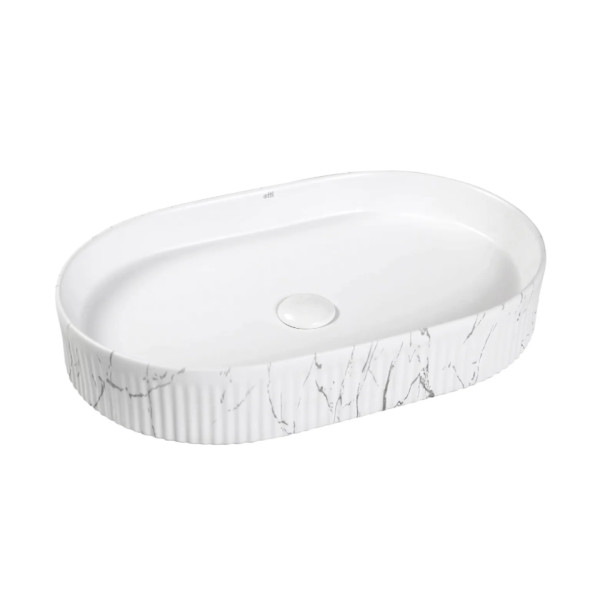 KENSINGTON FLUTED 580X360 OVAL BASIN -OT5836MWCAR