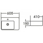 IS2077L ABOVE/WALL HUNG SQUARE BASIN