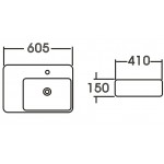 IS2077R ABOVE/WALL HUNG SQUARE BASIN