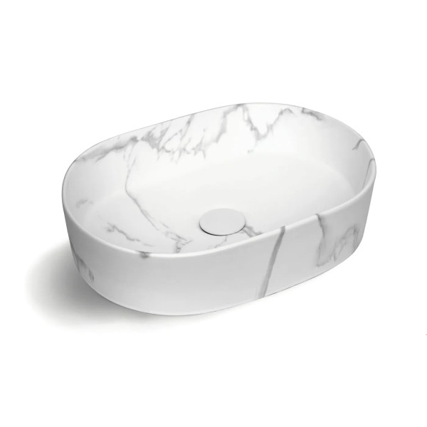 OVAL BASIN CARRARA LOOK 500X340 OT5035MCAR OVAL BASIN CARRARA LOOK 500X340 OT5035MCAR
