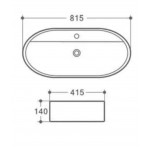 BASIN OVAL 1TH 815X415X140