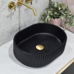 CA4834 Solid Surface Stone Fluted Above Counter Basin 