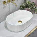 CA4834 Solid Surface Stone Fluted Above Counter Basin 