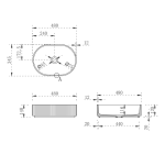 CA4834 Solid Surface Stone Fluted Above Counter Basin 