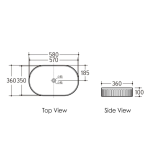 KENSINGTON FLUTED 580X360 OVAL BASIN - OT5836MP
