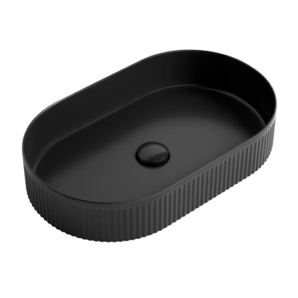 KENSINGTON FLUTED 580X360 OVAL BASIN - OT5836MB