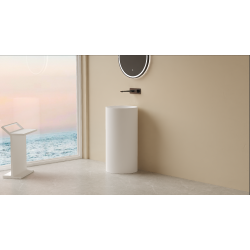 LK-SOP450 Solid Surface Stone Pedestal Basin