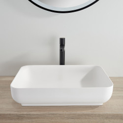 LK-SKA550 Solid Surface Above Counter Basin Matte White