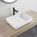 LK-SKA550 Solid Surface Above Counter Basin Matte White