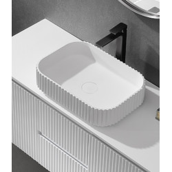 LK-SOA5035 Solid Surface Fluted Above Counter Basin