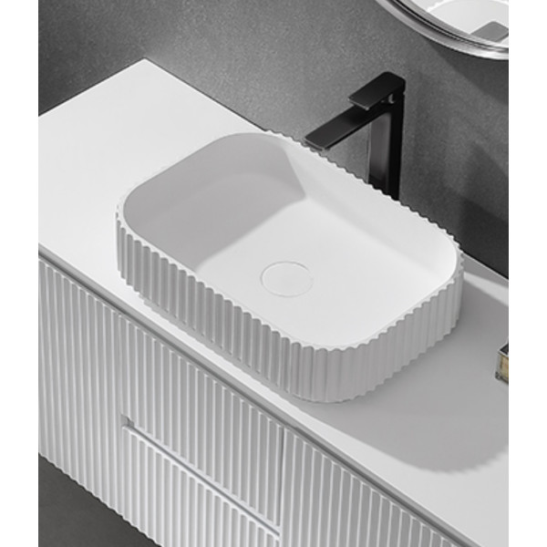 LK-SOA5035 Solid Surface Fluted Above Counter Basin