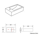 Fine Ceramic Wall Hung Mini Basin No Overflow LK-CW450L/LK-CW450R
