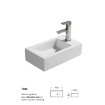 Fine Ceramic Wall Hung Mini Basin No Overflow LK-CW450L/LK-CW450R