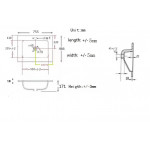 Ceramic top basin/ matte white or matte black 60,75,90,120cm OMB 900