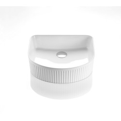 CA4135AR-GW Gloss white fluted basin 415*365*120