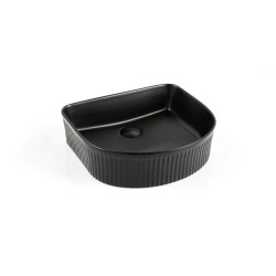 CA4135AR-MB Matte black fluted basin 415*365*120