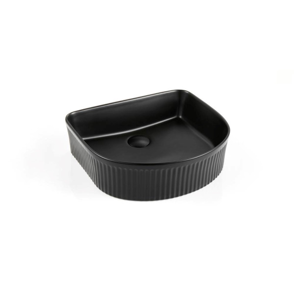 CA4135AR-MB Matte black fluted basin 415*365*120 CA4135AR-MB Matte black fluted basin 415*365*120