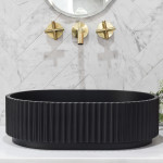 CA4834MB Groove Solid Surface Stone Above Counter Fluted Basin