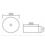 PA4632BW  Gloss black and white basin  