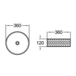 Black and white basin 360*360*120 Black and white basin 360*360*120