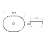 PA4935MB Ultra slim matte black fine ceramic basin 490*355*130 PA4935MB Ultra slim matte black fine ceramic basin 490*355*130