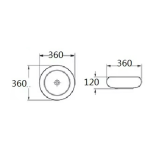 PA3612 Gloss white ceramic basin 360*360*120 PA3612 Gloss white ceramic basin 360*360*120