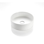 BEL3636 Gloss white fluted basin 360*360*115