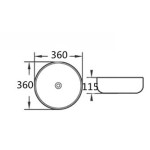 BEL3636 Gloss white fluted basin 360*360*115