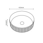CA410R-MB Matte black fluted basin 410*410*120 CA410R-MB Matte black fluted basin 410*410*120