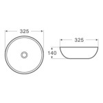 PA3232 Ultra slim gloss white ceramic basin 325*325*140 PA3232 Ultra slim gloss white ceramic basin 325*325*140