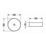 PA3511 Gloss white fine ceramic basin 352*352*112 PA3511 Gloss white fine ceramic basin 352*352*112
