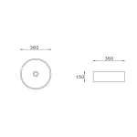 PA36R-OF Gloss white basin with overflow 360*360*150 PA36R-OF Gloss white basin with overflow 360*360*150