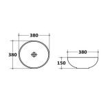 PA3838 Ceramic basin 380*380*150