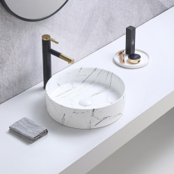 PA3911CRA  Ultra slim matte white carrara basin 394*394*115