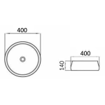 PA4014CRA Matte white Carrara ceramic basin 400*400*140