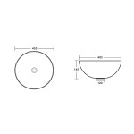 PA4040MW Matte white fine ceramic basin 405*405*145