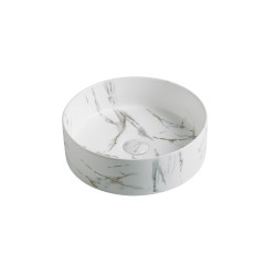 PA4040M2 Matte white Marble ceramic basin 394*394*115