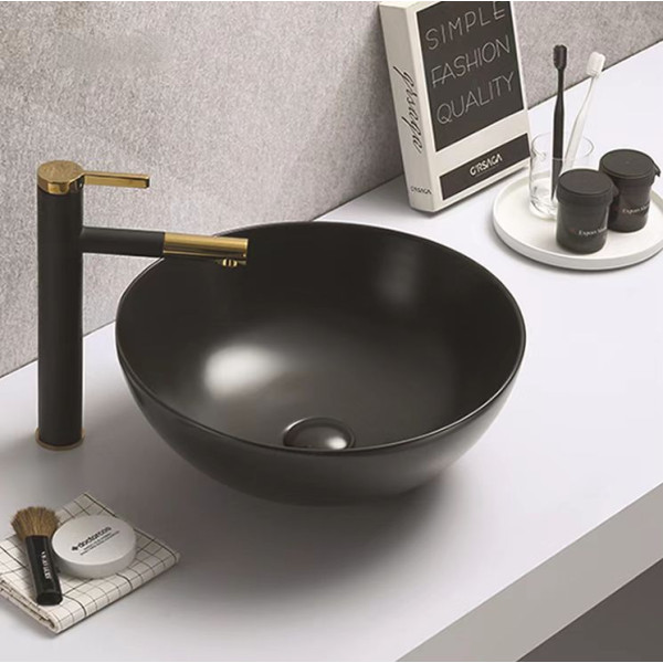PA4040MB Matte black ceramic basin 405*405*145 PA4040MB Matte black ceramic basin 405*405*145
