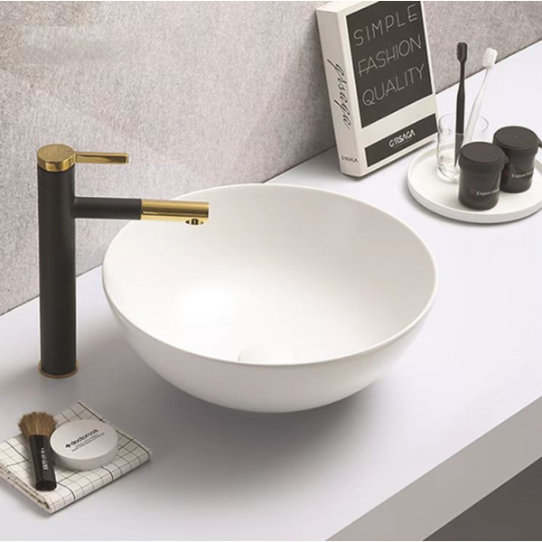 PA4040MW Matte white fine ceramic basin 405*405*145