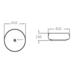 PA4343BW matte white and black art basin 410*410*145 PA4343BW matte white and black art basin 410*410*145