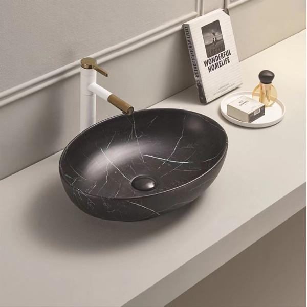 PA5239MBM Black marble basin 520*395*130